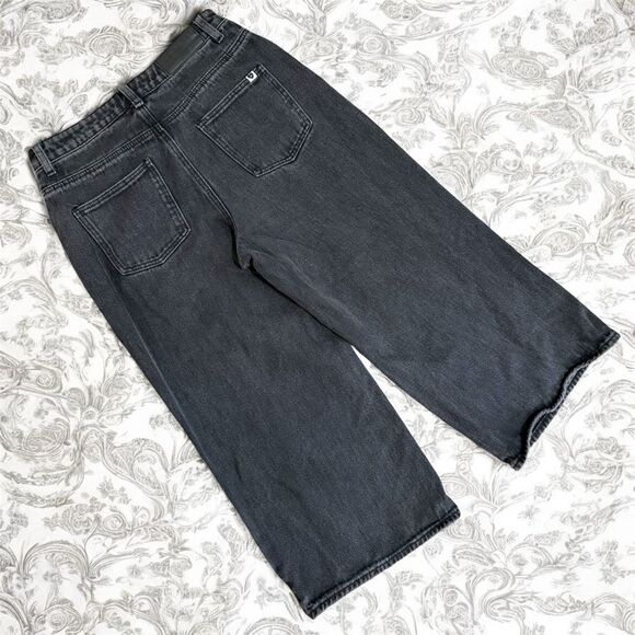 Lazy Oaf LO Black Gray Denim Wide Leg Crop Jean 30” - Picture 2 of 7